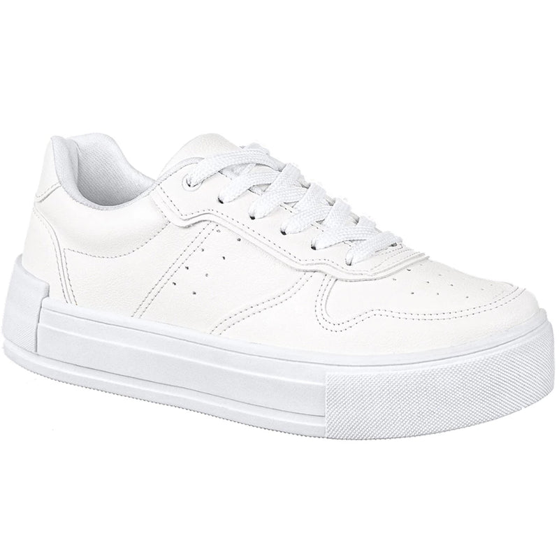 Tenis Casual Branco Feminino Retrocore Com Recortes Retrô Neutro Confortável Lançamento Original Moda Gigil